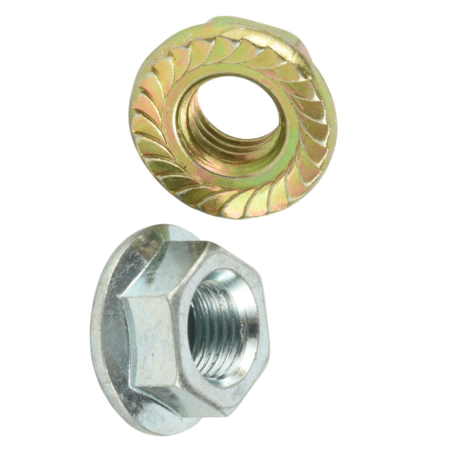 Carbon steel hex flange nut din6923 serrated type