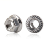 Stainlless steel 304 SS18-8 hex flange nut din6923 serrated type