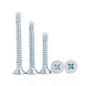 Self drilling screw flat phillips head carbon steel zincplated cr3 