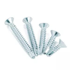 Self drilling screw flat phillips head carbon steel zincplated cr3 