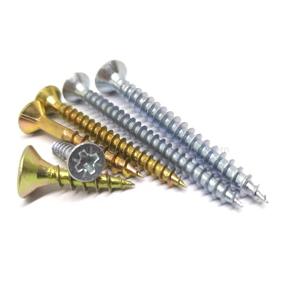 Chipboard screw with pozi driver yellow zincplated 