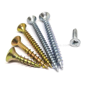 Chipboard screw with pozi driver yellow zincplated 