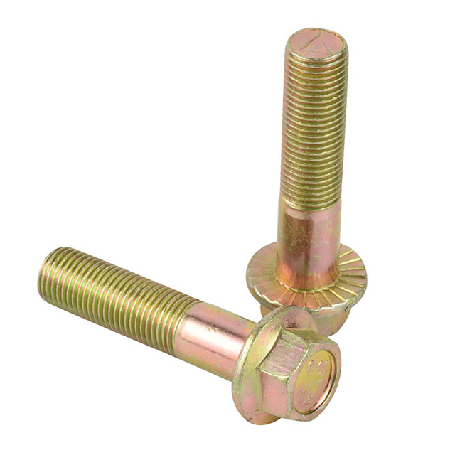 Gr10.9 High Quality Yellow Zinc Flange Bolt
